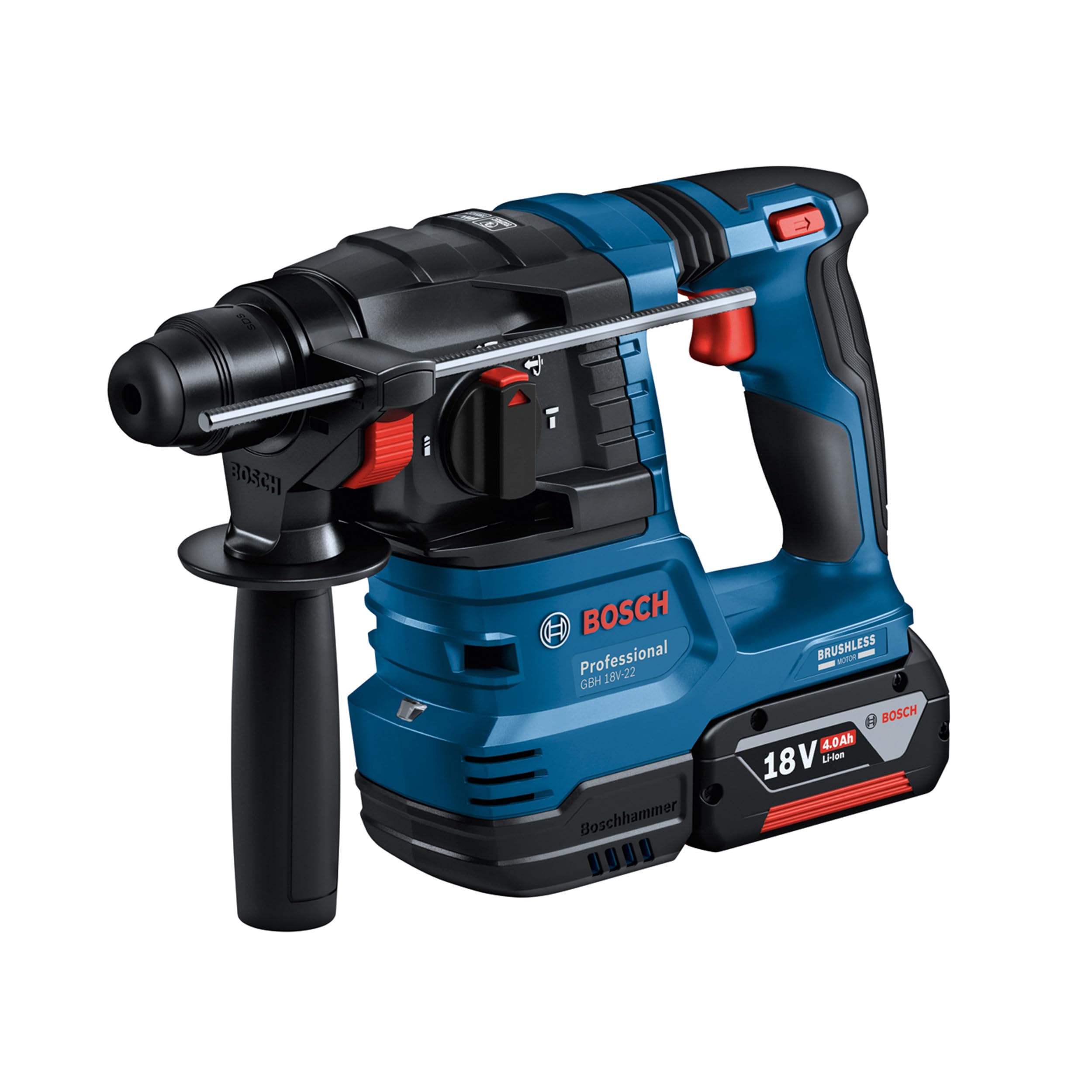 Bosch Professional 18V System Combo kit a batteria: GSB 18V-45 + GBH 18V-22 + GWS 18V-8 (incl. 3 batterie GBA 4.0Ah, GAL 18V-40, borsa degli attrezzi) - Amazon Exclusive
