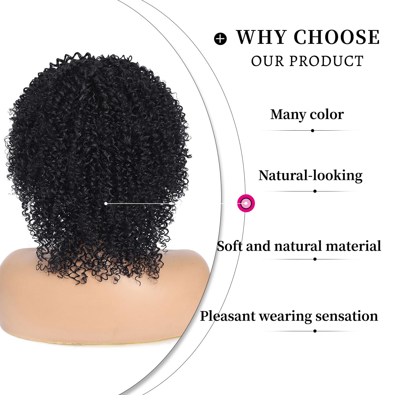 Fulang Hair Short Curly Wigs for Black Women Afro Wigs for Black Women Synthetic Wigs with Bangs Kinky Curly Wigs - Image 4