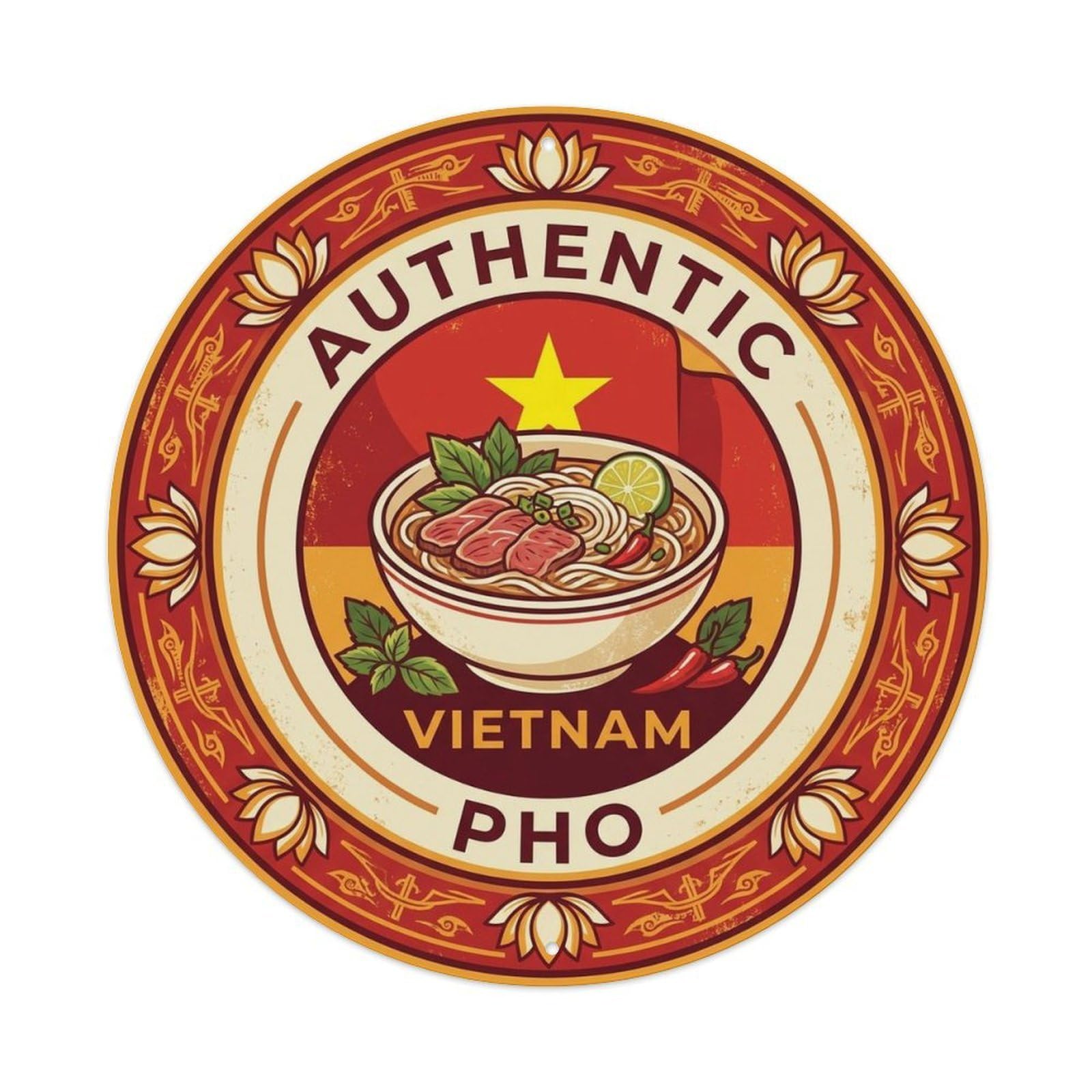 Vietnam Travel Pho Vietnamese Noodle Soup Cuisine Metal Tin Sign