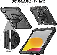 Vista 6 de BLOSOMEET Funda para iPad A16 de 11ª/10ª generación de 11''/10.9'' 2025/2022 con protector de pantalla de vidrio templado y soporte para lápiz