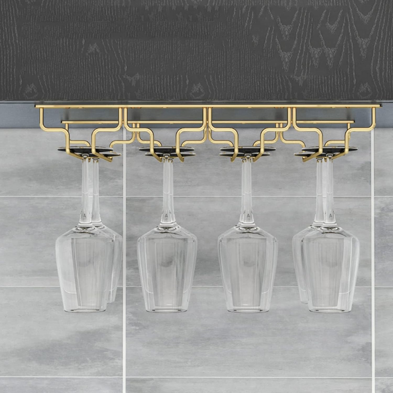 Stainless Steel Wine Glass Rack Holds Up to 14 Stemware Cabinet Storage Hanger for Kitchen & Bar 7 Slots Design Durable Wine Glass Holder