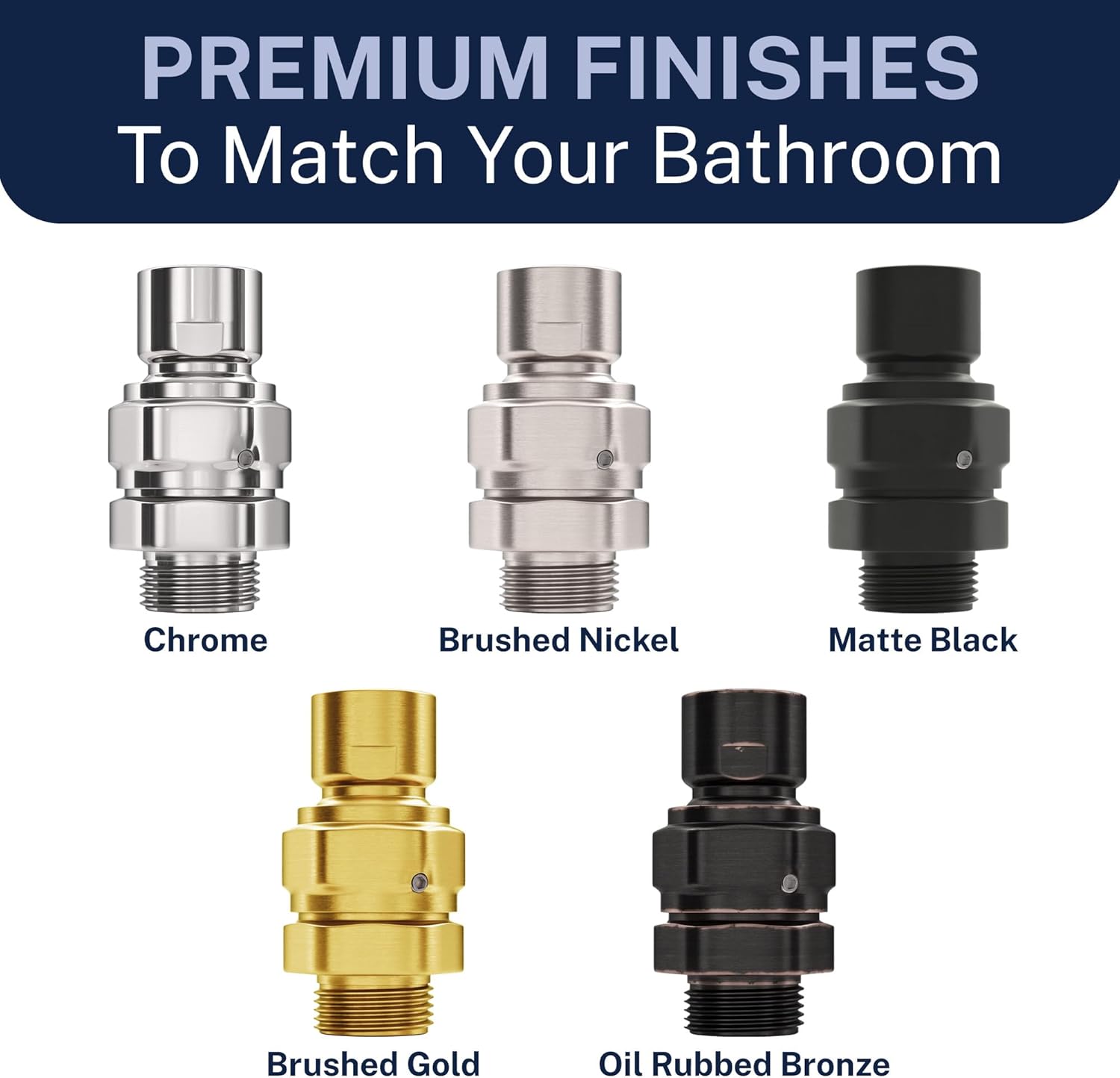 HammerHead Showers® Solid Metal Shower Head Swivel Ball Adapter, Chrome | Adjustable Pivot Ball To Adjust Showerhead Angle | Universal Connector Joint Fits Fixed, Hand Held & Rain Shower Heads