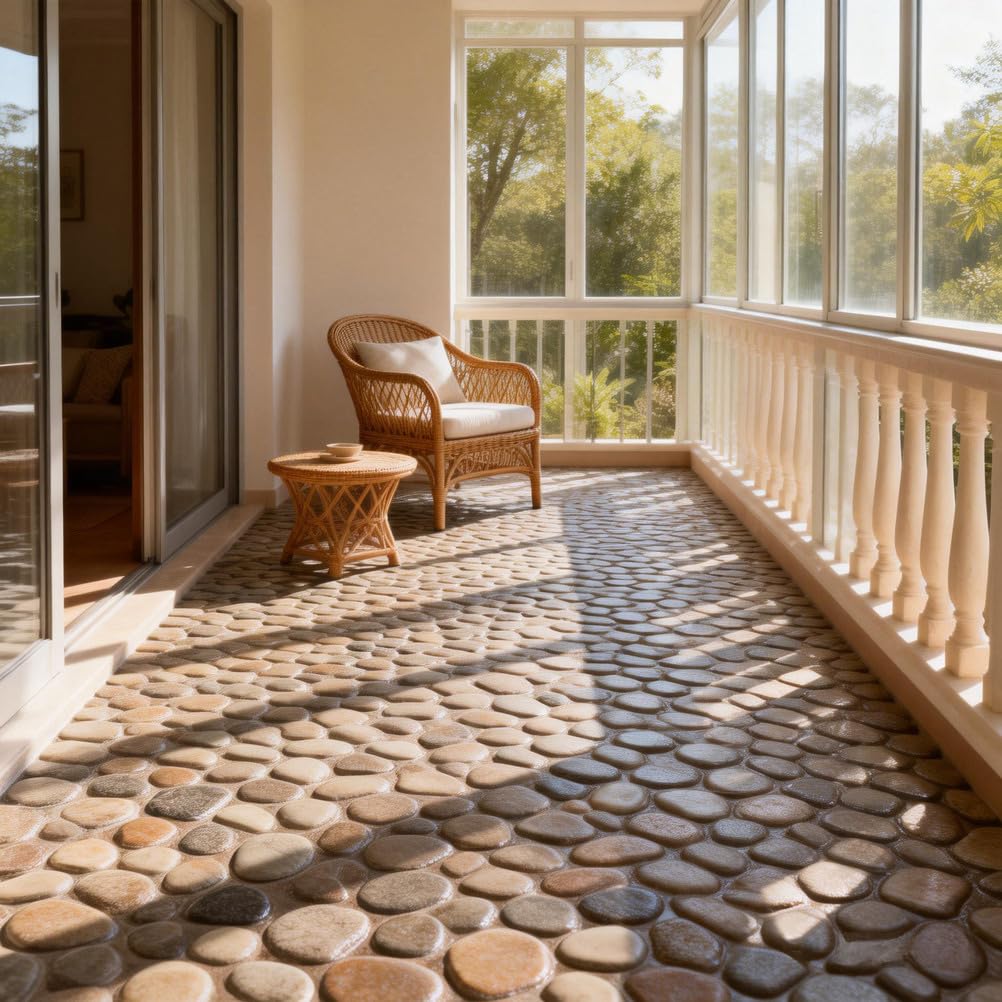Stampo Riutilizzabile per Calcestruzzo, Stampo per Calcestruzzo con Texture Artistica A Effetto Ciottoli, per Imprimere Motivi su Patii, Vialetti, Muri E Pavimenti