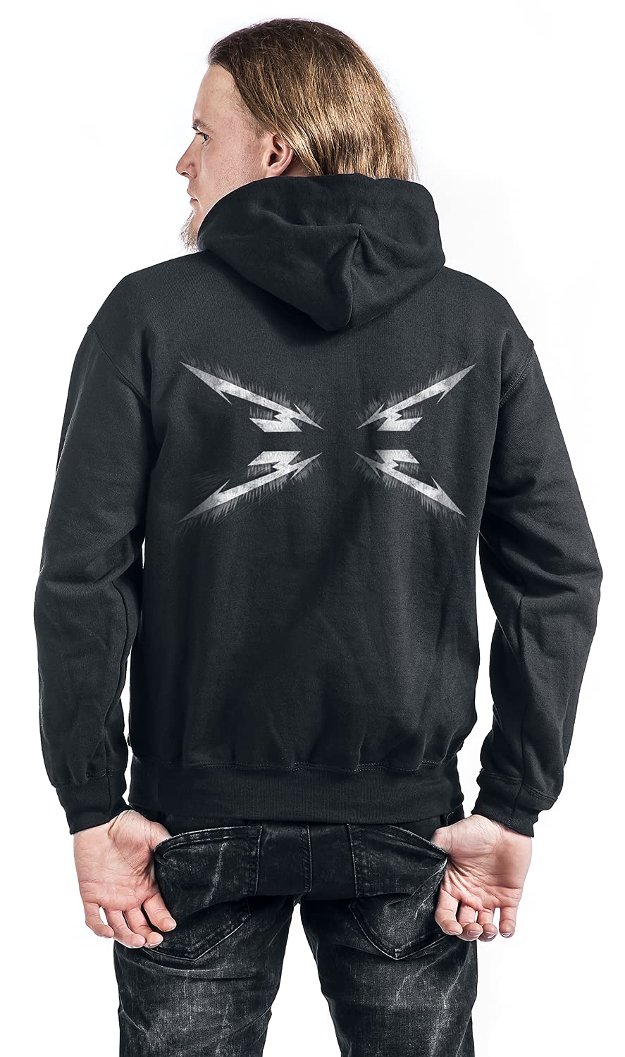 Générique Metallica Spiked Logo Homme Sweat-Shirt à Capuche Noir