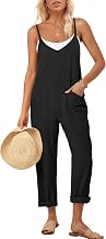 ANRABESS Women Jumpsuits Casual Summer Overalls Loose Spaghetti Strap Romper Jumpers with Pockets 2026 Beach Vacation Clothes