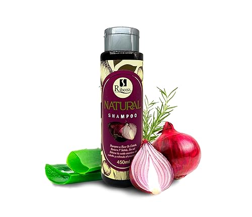 RIBON'S Champú de cebolla, aloe vera y romero - Tratamiento natural para el crecimiento del cabello para la caída del cabello - Sin sulfato, sin