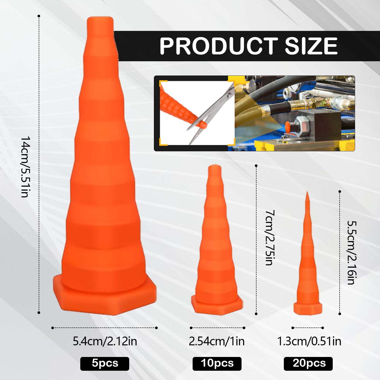 Tappi in silicone, set da 35 pezzi di tappi in gomma conici con 5 tappi grandi, 10 medi e 20 piccoli, in silicone per fori, tappi in gomma per olio idraulico, per irrigazione e protezione da perdite