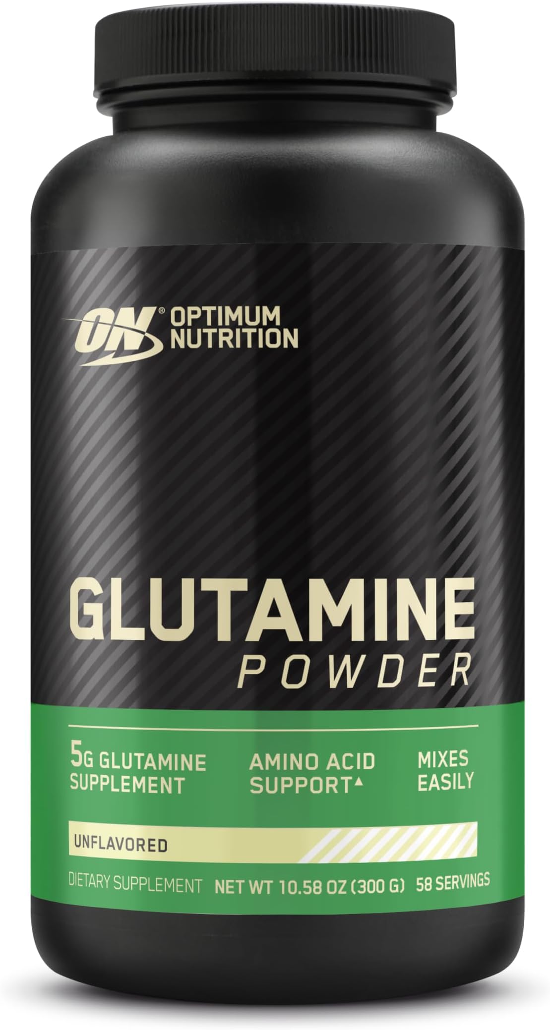 Optimum Nutrition L-Glutamine Muscle Recovery Powder, 300g, Unflavored, 58 Servings