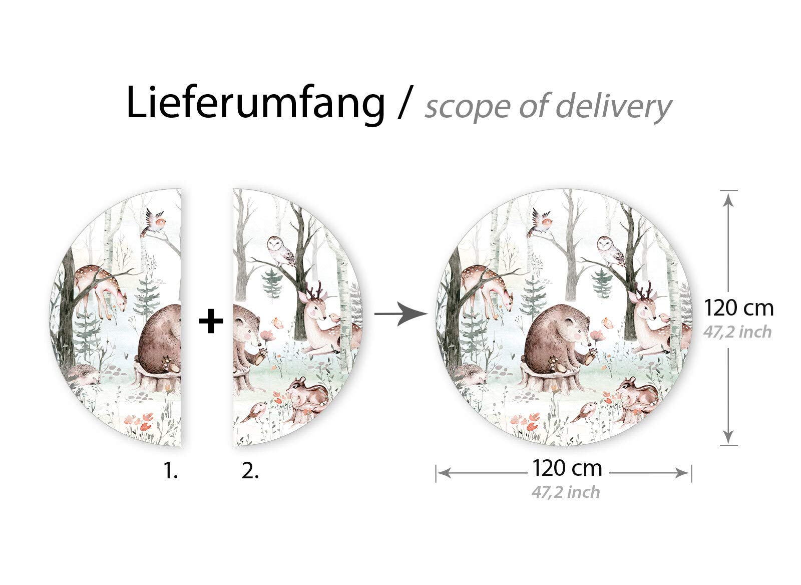 Little Deco DL570 - Adesivo da parete per cameretta dei bambini, motivo: animali della foresta
