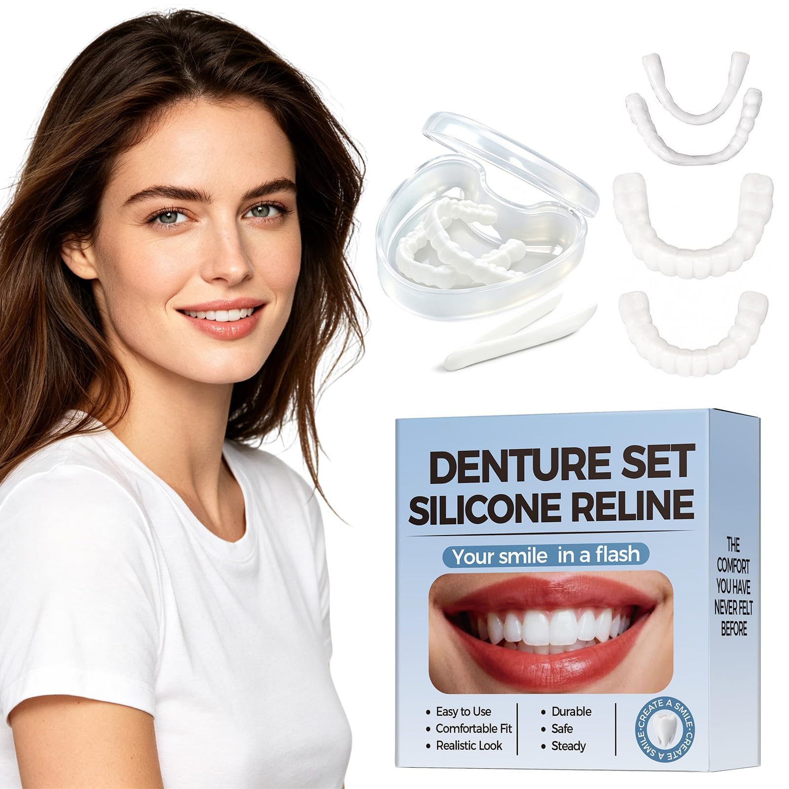 Temporary Veneers Kit for Women and Men, Secure Fit。
