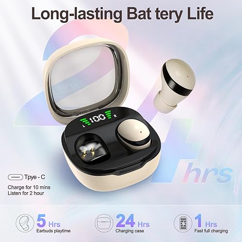 Miniatura 4 de Audífonos para dormir, mini auriculares invisibles inalámbricos Bluetooth, auriculares para dormir de lado, pequeños auriculares ocultos para el