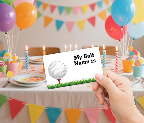 Miniatura 4 de Decoración de fiesta de golf, 30 calcomanías, perfecto para actividades de fiesta de cumpleaños, letrero de madera con soporte de 6 x 8 pulgadas