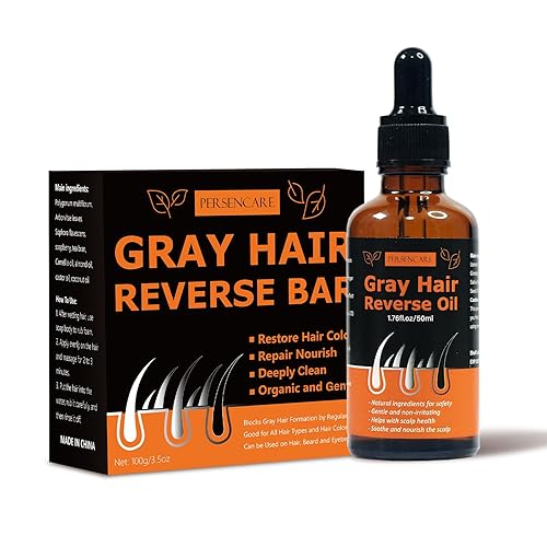 Miniatura 8 de Barra inversa de cabello gris y aceite esencial 2 en 1, barra de champú y acondicionador para cubrir el cabello gris, barra de hierbas Usma Grass Fo