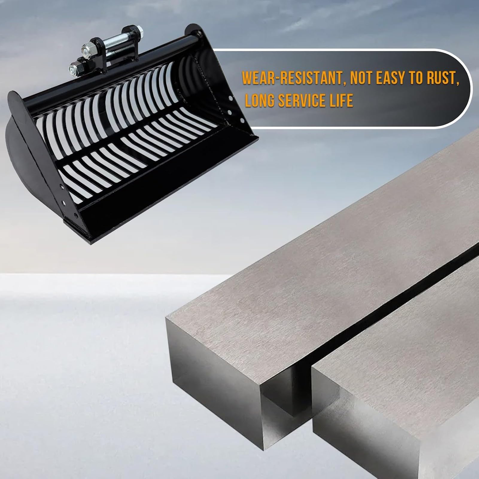 Accessorio per benna setacciatrice 23,6, benna scheletrica vagliante 600mm per miniescavatori benna setacciatrice per terreno per filtraggio di sabbia roccia materiali smistamento