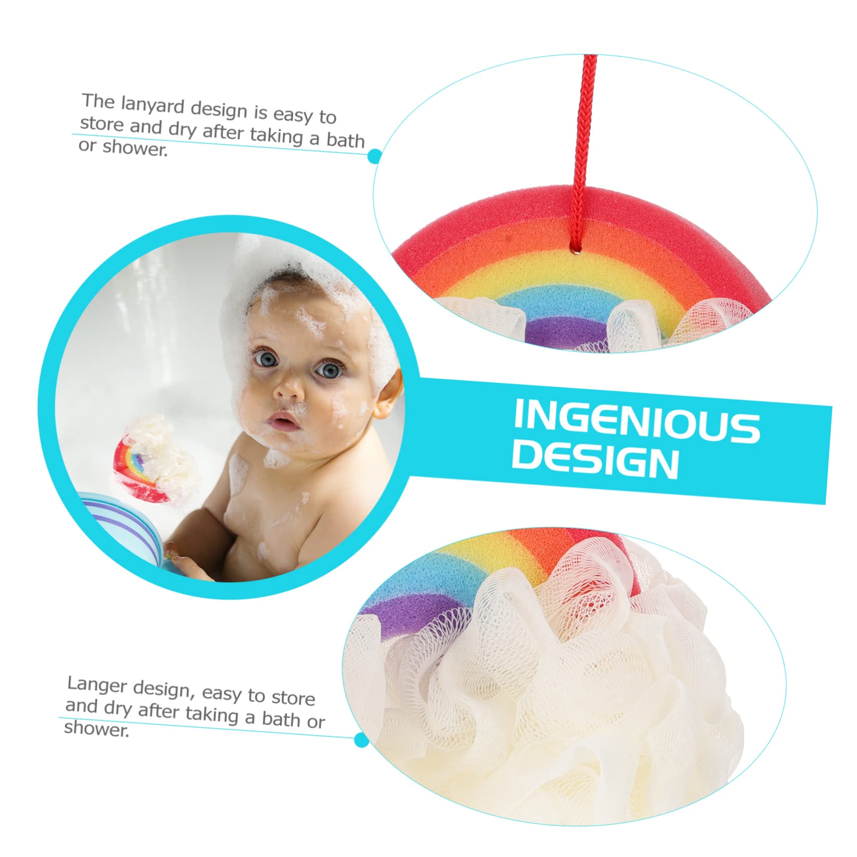 Ipetboom 3piezas Esponja De Exfoliante Para Baño Herramienta De Limpieza Para Sensible y Masaje