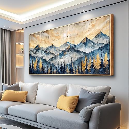 Miniatura 12 de QIYILEXWART Arte de Lienzo para Pared de Sala de Estar Decoración de Pared para Dormitorio Oficina Decoración de Pared Pintura de Paisaje de Cabaña