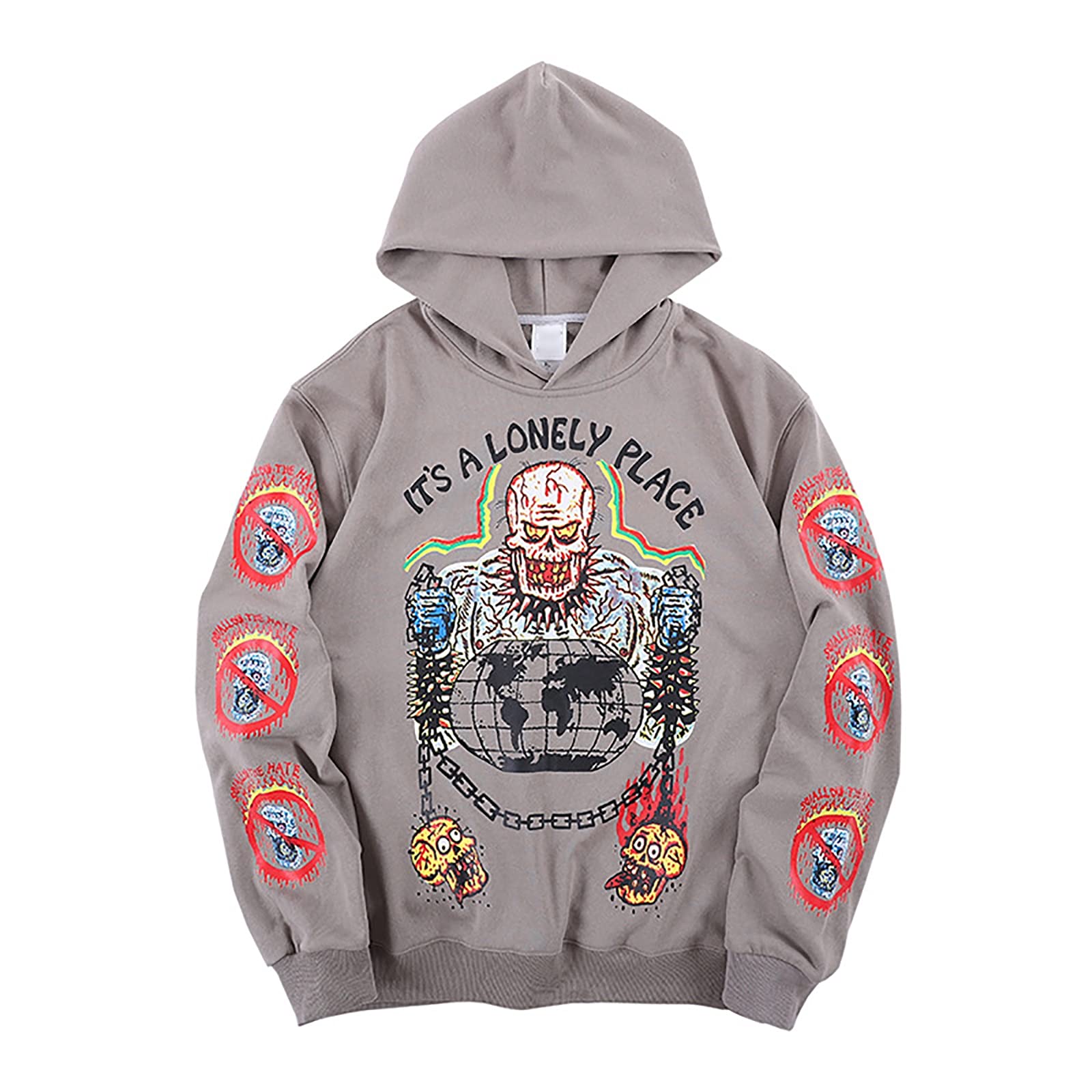 G&F Kanye Felpe con Cappuccio Hip Hop Maglione con Cappuccio Cotone Manica Lunga Maglione Moda Felpe (Color : Gray, Size : M)
