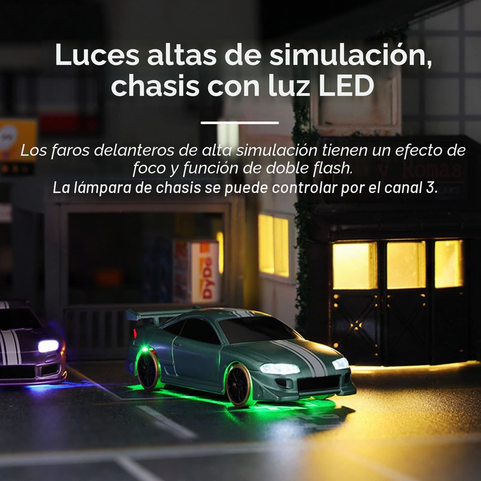 FLYCOLOR Turbo Racing C61 1:76 Escala Drift RC Coche con Gyro Mini Full proporcional RTR 2.4GHz Control Remoto con 2 Carcasas reemplazables (Morado)