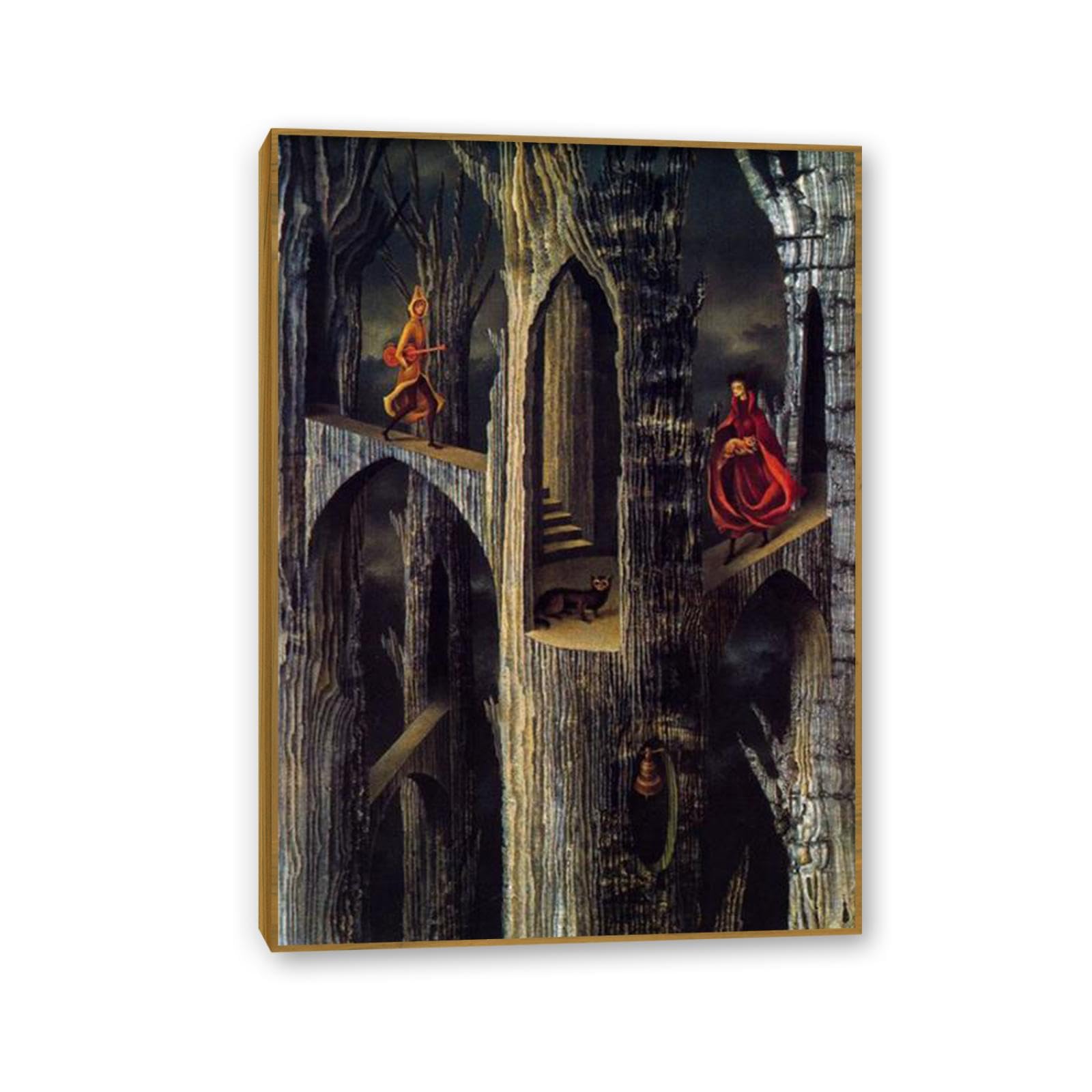 MYCGGDGH Remedios Varo Canvas Wall Art Reproductions of Famous Paintings Plant architecture Posters Remedios Varo Print Wall Decor for Living Room Bedroom Home Decor 100x70cm(39x28in) Teak frame