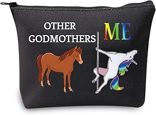 Funny Godmother Gifts Bag Other Godmothers Me Unicorn Godmother Proposal Gifts Godmothers Pouch Cosmetic Bag, Other Godmothers Me black, medium