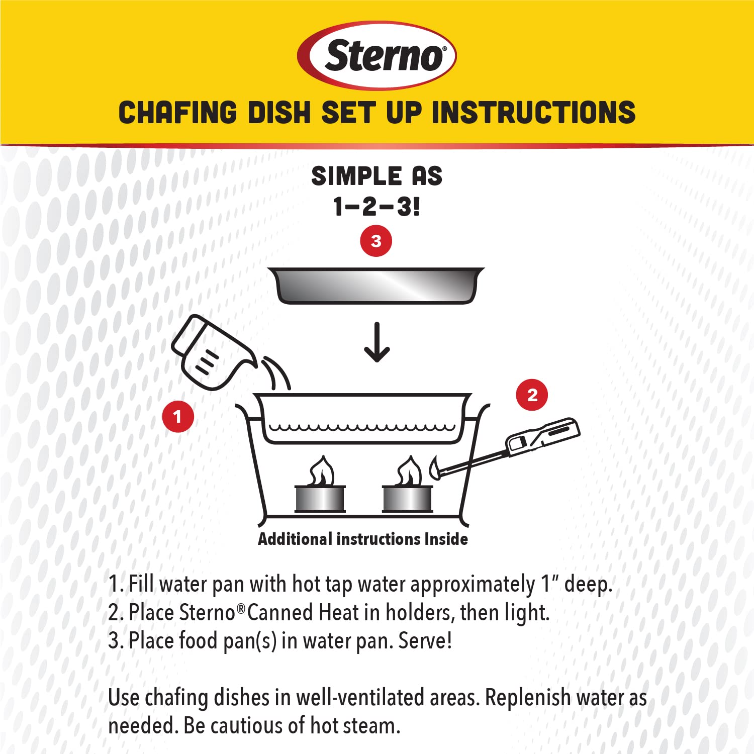 Sterno Party Pack Disposable Aluminum Chafing Dish Buffet Set with