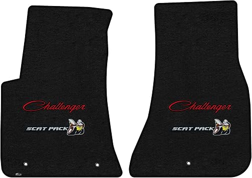 Lloyd Mats Custom Fit Floor Mats for Dodge Challenger RWD 2011-2023 Logo Mat 2PC Set Charcoal