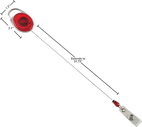 Miniatura 5 de ADVANTUS Carrete retráctil para tarjetas de identificación estilo mosquetón, se extiende 30 pulgadas, paquete de 12, color ahumado (75551)