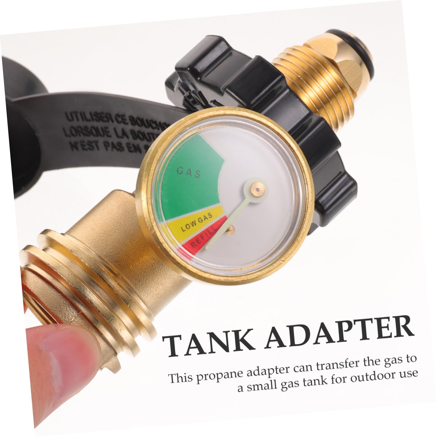 BESPORTBLE Propane Tank Adapter with Pressure Gauge Solid Gas Refill Converter for Outdoor Camping BBQ and Cooking Construction Leak Detection and Reading