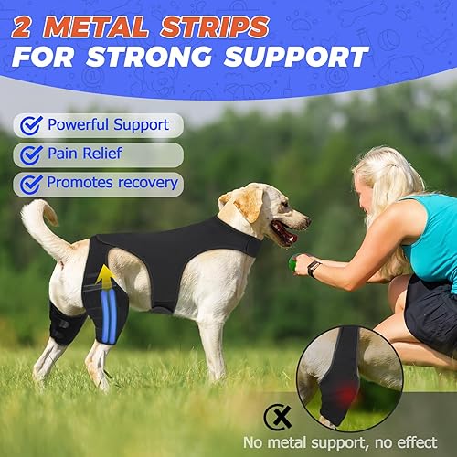 Miniatura 2 de Rodillera para perro para pierna trasera desgarrada del ligamento cruzado anterior, soporte para pierna de perro para ajuste de pierna trasera,