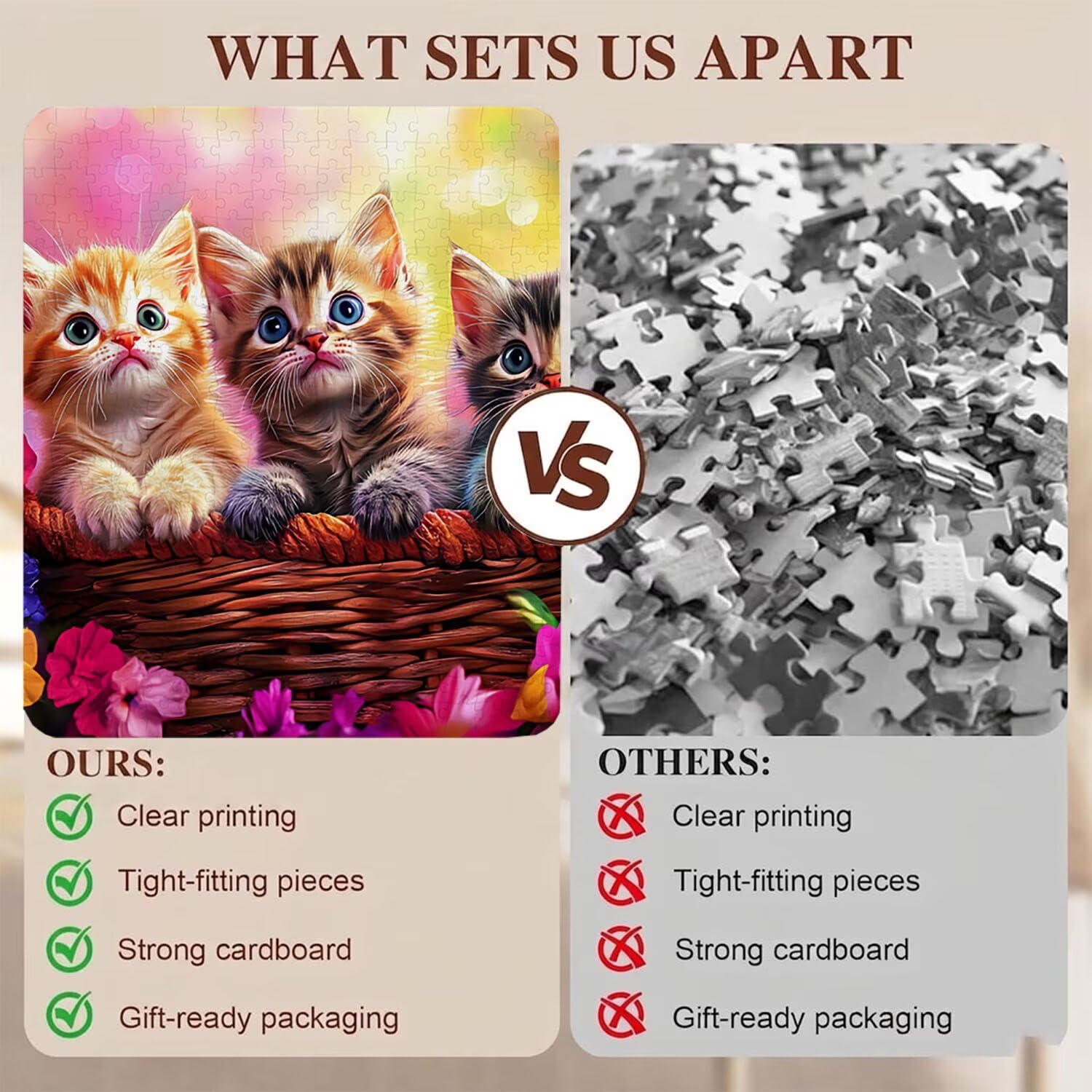 gatto Carino-2 Puzzle 1500 Pezzi per Adulti, Puzzle in Legno - Collezione Classica con Poster Incluso - Sfida di Concentrazione e Passatempo Antistress, Gioco Educativo per Famiglia, 87 x 57 cm f0-686