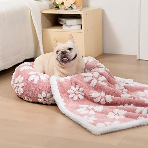 Miniatura 7 de Camas en forma de dona para perros pequeños, camas redondas relajantes para gatos de interior, bonita cama para mascotas con textura 3D con funda