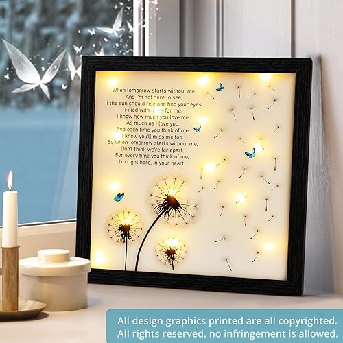 Miniatura 2 de Caja de sombra LED para regalos conmemorativos, regalo de condolencias por pérdida de madre, madre, padre, papá, ideas de regalos de duelo en