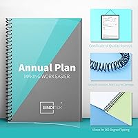 Vista 4 de Binditek 100 Pack Plastic Spiral Binding Coils, 14mm(9/16"), 115 Sheet Capacity, 4:1 Pitch, Black, 48 Loops, for Students and Coworkers