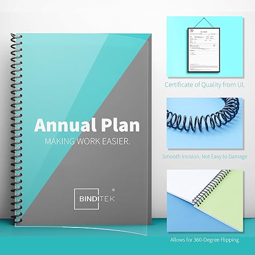 Miniatura 4 de Binditek Paquete de 30 bobinas de encuadernación en espiral de metal, espirales de encuadernación de 0.472 in (12 pulgadas), capacidad de 75 hojas,