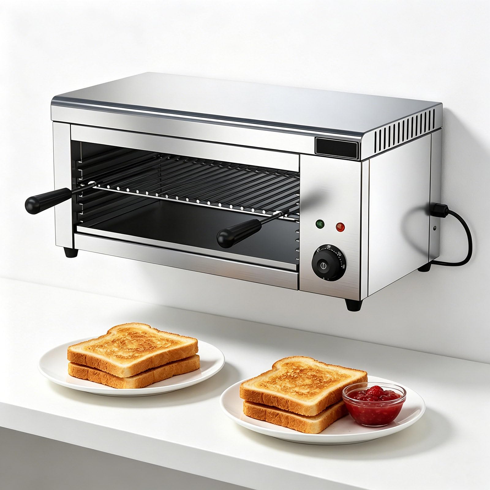 GESAIDES Cheese Melter Electric 2000W Commercial Salamander Broiler BBQ Grill Cheese Melter Commercial Countertop Grill Raclette for Restaurant Home Grilling Steaks Fish, 50-300°C