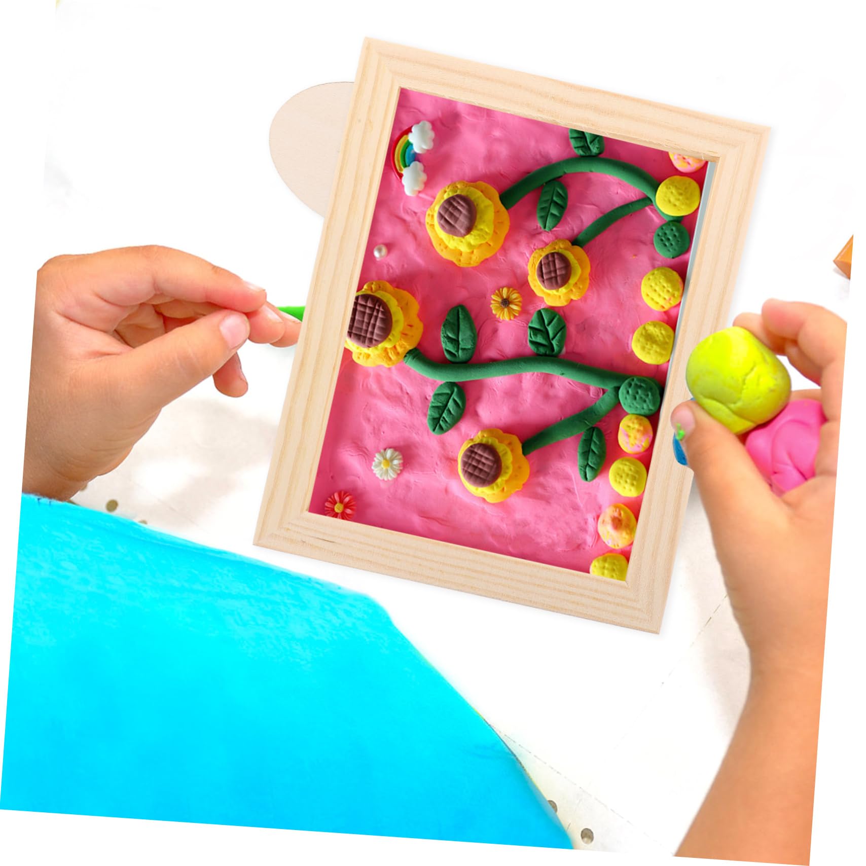 Hemoton 6 Pack Paintable Wood Picture Frames Craft Frames Clay Painting Creative Diy Photo Frames for Boys and Girls