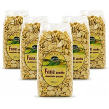 Del Colle Peeled Split Fava Beans 1.1 lb 500 g Dried Fava Beans for Cooking Broad Beans, Dry Beans for Soups, Purees & Italian Recipes Smooth Texture, Easy to Prepare Pack of 5