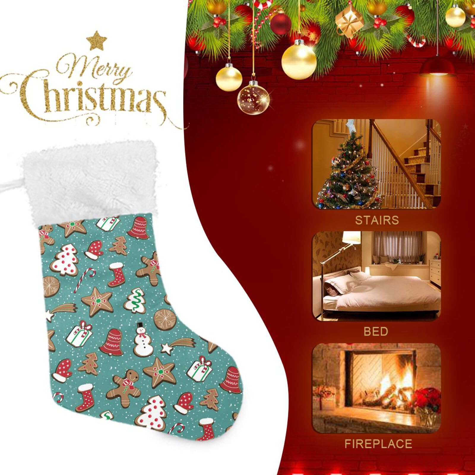 Calcetines Chimenea Navidad Set De 4 Calcetines Navideños - Diseños  Santa/Reno/Muñeco De Nieve/Oso - Para Chimenea O Árbol - 16-22cm Calcetines  Arbol Navidad, image size:1600x1600