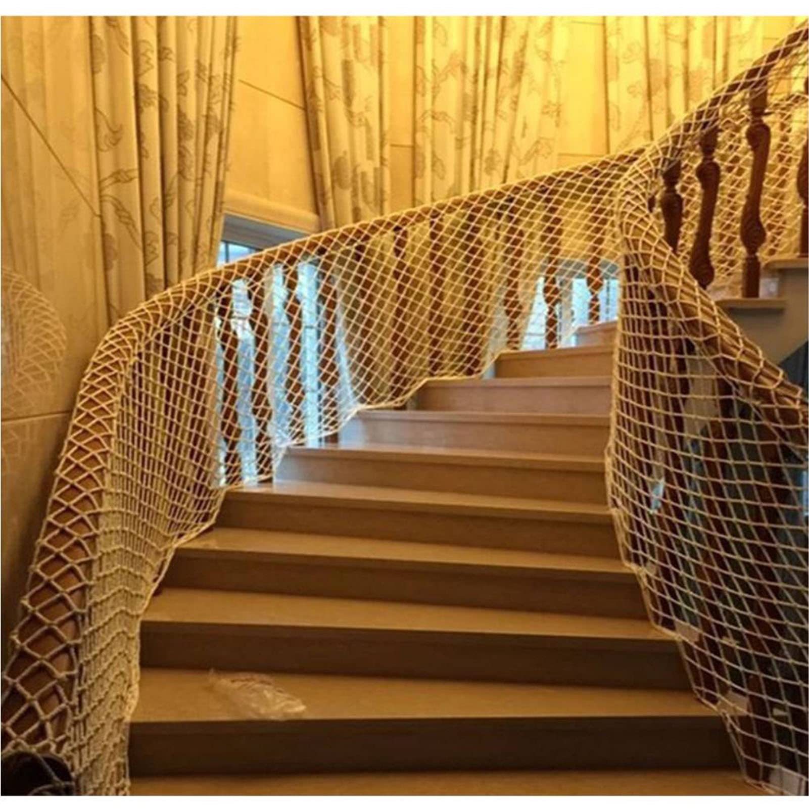 Red de seguridad de nailon duradera para balcón, jardín, parque infantil, 1 x 9 m, malla anticaídas, resistente a la intemperie, 10 cm, tamaño de malla ideal para seguridad infantil y protección de