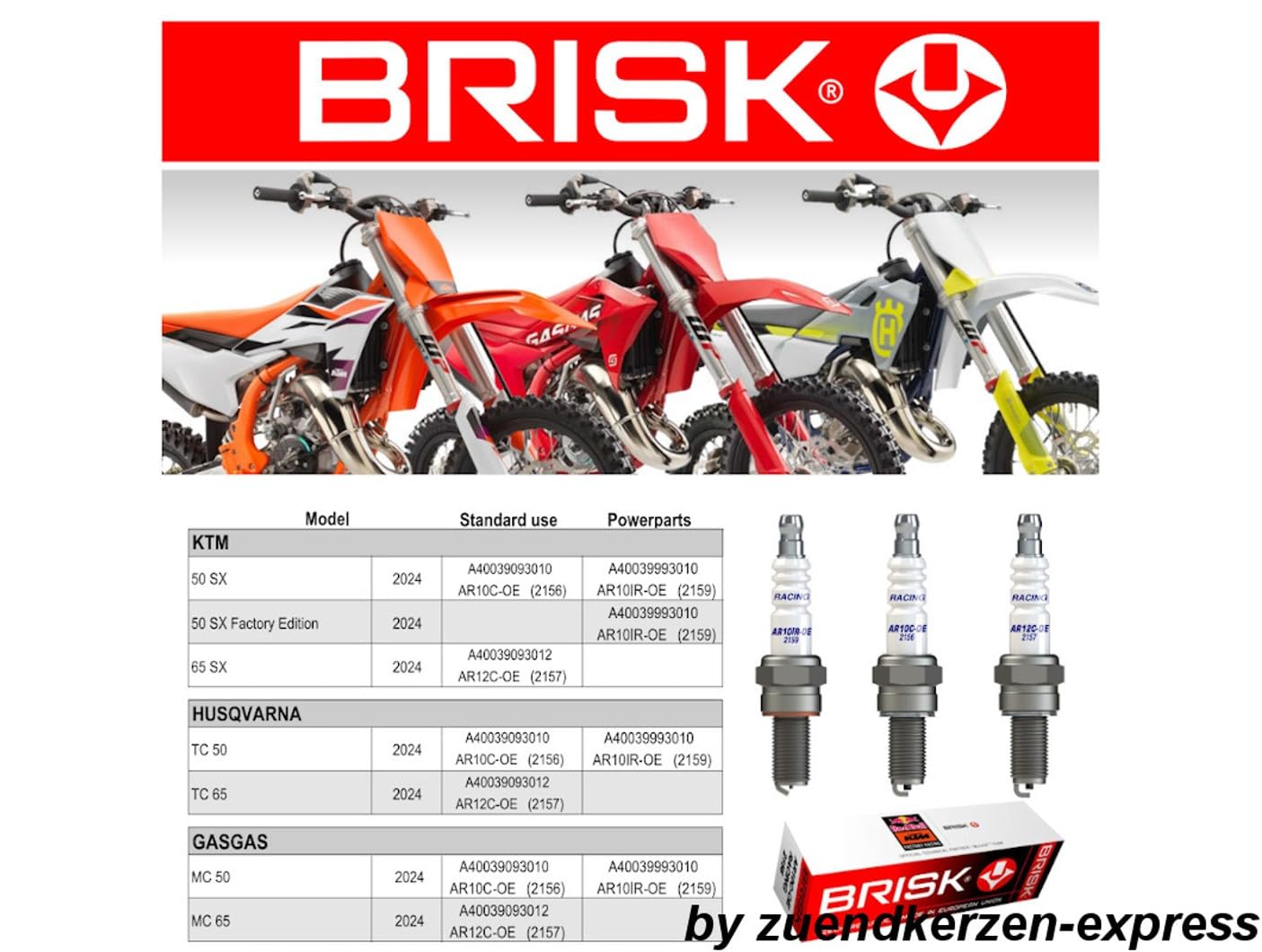 BRISK Iridium Racing AR10IR-OE 2159 Zündkerzen, 4 Stück