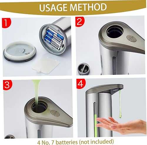 Miniatura 6 de Dispensador automático de jabón IPX4 9.5 fl oz dorado dispensador de jabón con sensor infrarrojo y ventana visual Cuantitativo alimentado por