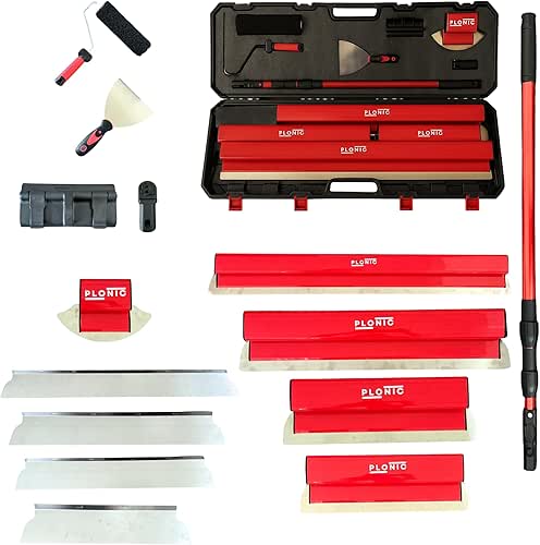 Drywall Skimming Blade Set with Portable Case, Stainless Steel 10",