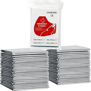 Owenda Emergency Blanket (25-Pack), Larger Mylar Thermal Blanket– Perfect for Outdoors, Hiking, Survival, Marathons or First Aid
