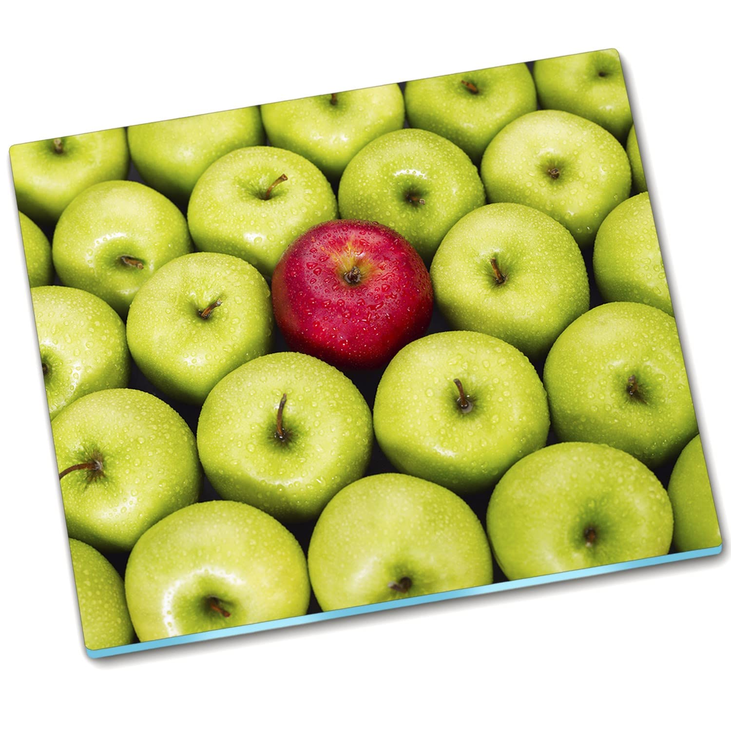 Planches à découper et plaque de protection de poêle en verre durci 60x52 cm pommes