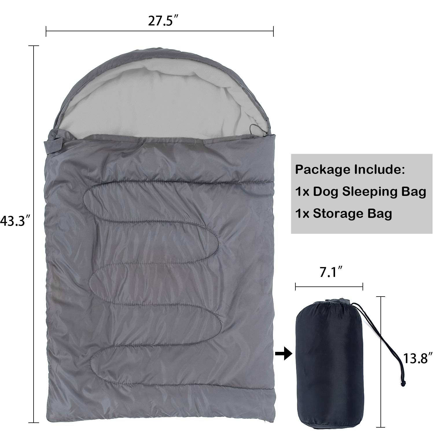 Saco de dormir para perro, impermeable, cálido, plegable, con bolsa de almacenamiento para interiores y exteriores, viajes, camping, senderismo, mochila (43 pulgadas de largo x 27 pulgadas)