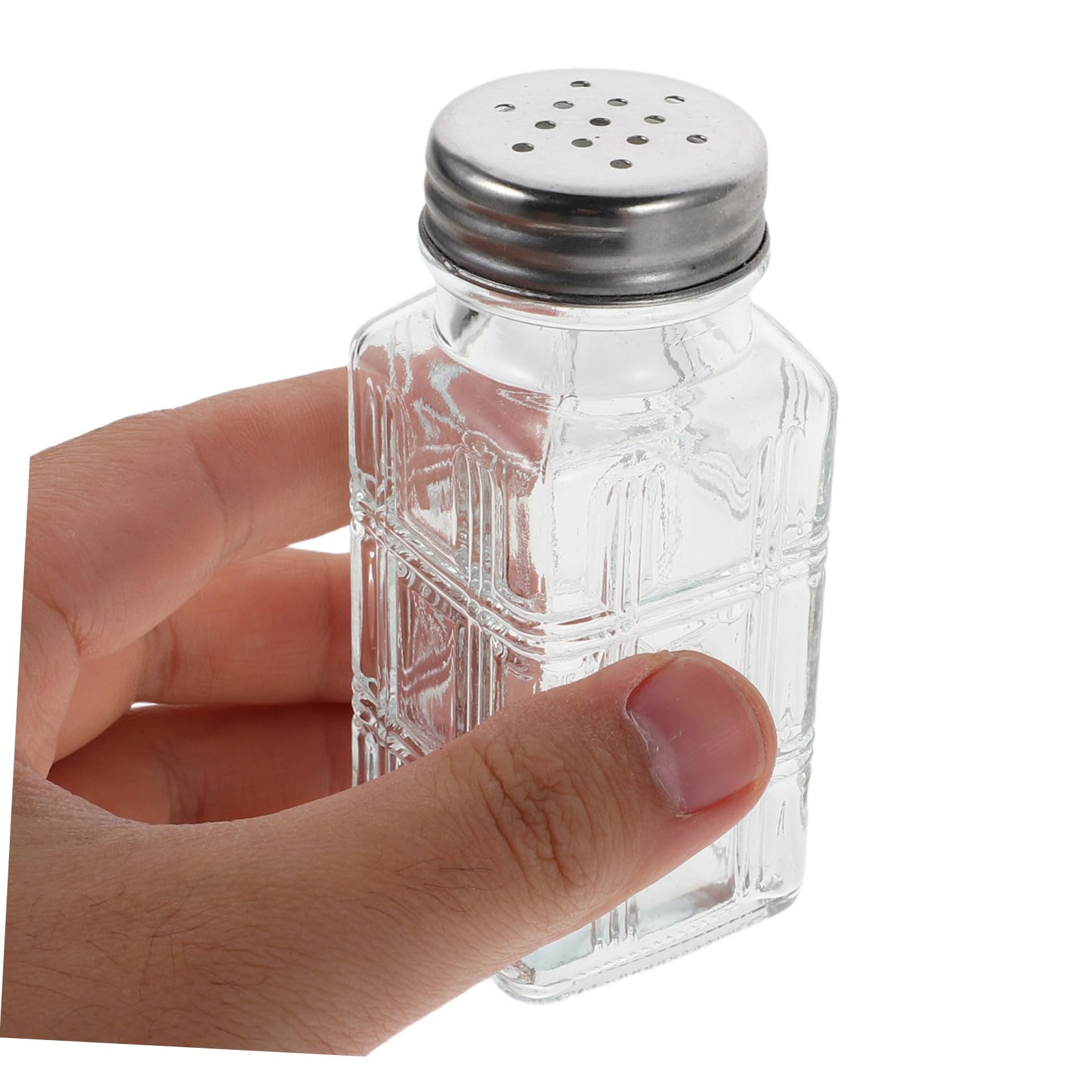 SOLUSTRE 16stücke Teiliges von Transparenten Gewürzgläsern aus Glas mit Deckeln zur Aufbewahrung von Gewürzen und Zutaten für Küche Quadratische Form für Stabiles Stand