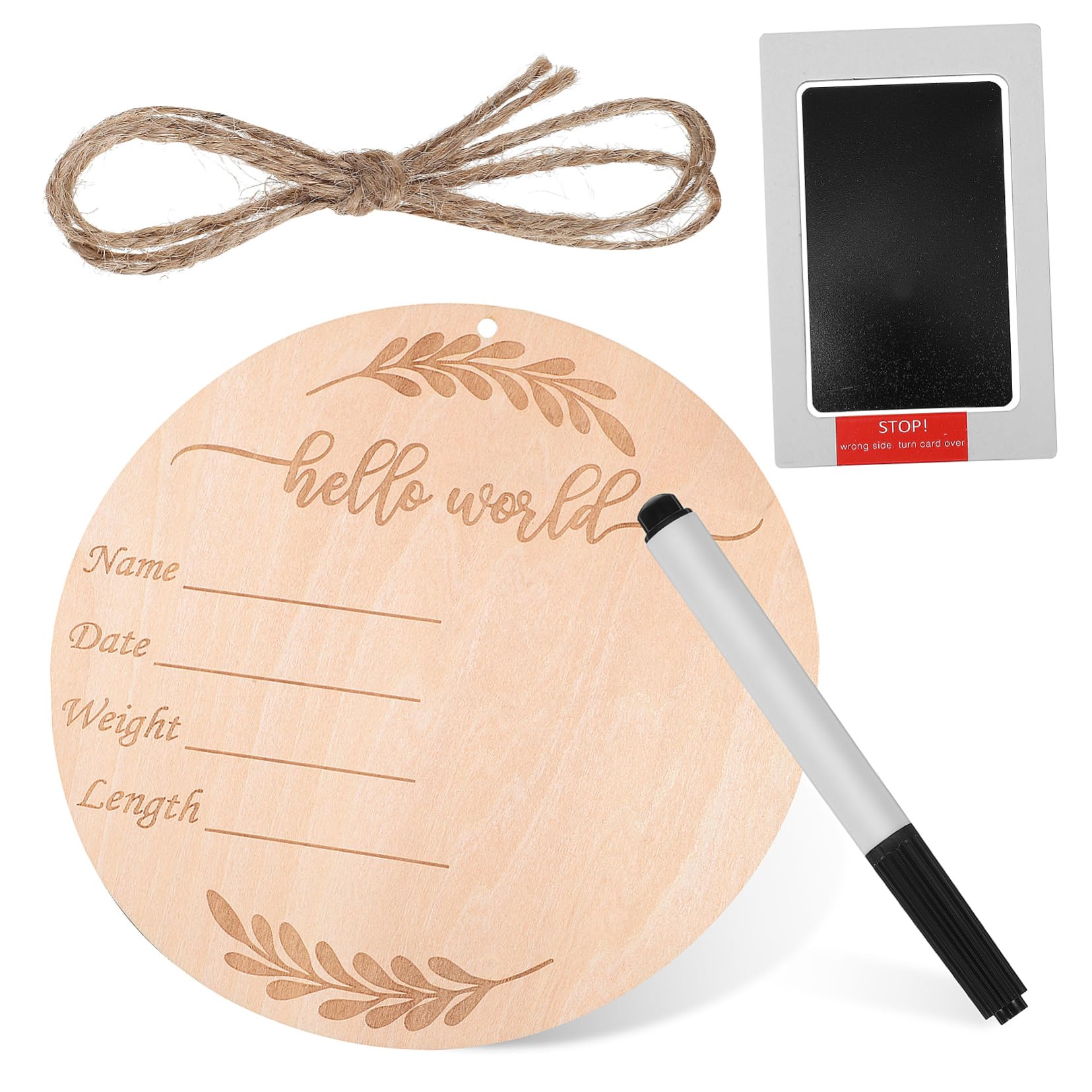 HANABASS Gender Neutral Milestone Cards Set Wooden Monthly Milestone Sign Baby Birth Announcement Props