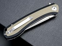 Vista 9 de Eafengrow EF947 EDC D2 Cuchillo plegable, carpeta de rodamiento de bolas con asa G10 con forro de bloqueo, cuchillo aleta EDC con bolsillo, camping