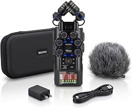 Zoom H6studio 8-Track 32-Bit Float Recorder Bundle with APH-6st Accessories | Includes Zoom APH-6st Accessory Pack with hairy windscreen, padded case, AC adapter and USB-C cable.