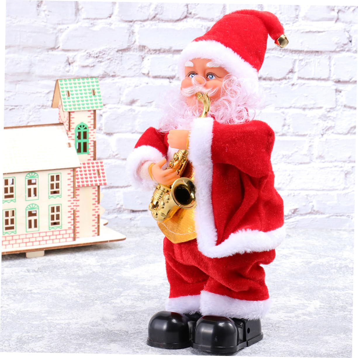 KOMBIUDA Juguete Eléctrico Navideño de Figura Roja con Sonido y Movimiento para Adorno de Navidad en Sala de Estar Varios Estilos